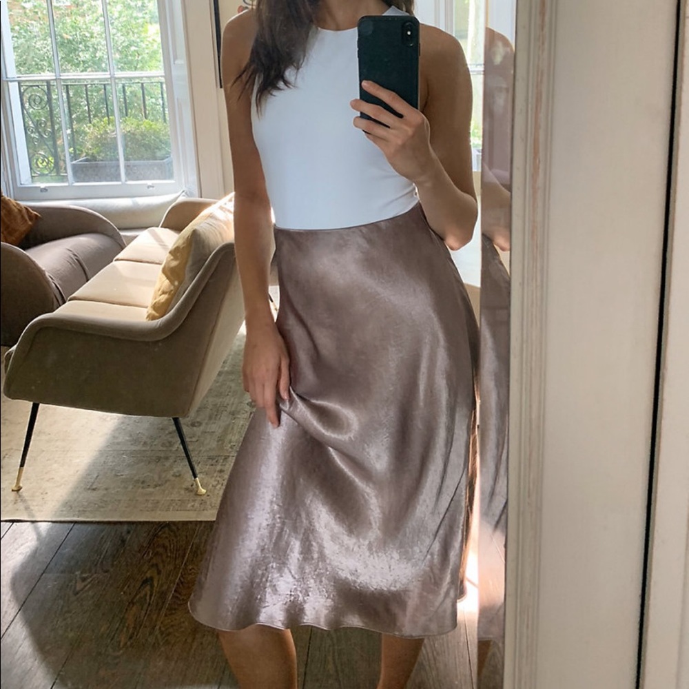 BABATON Satin Midi Skirt